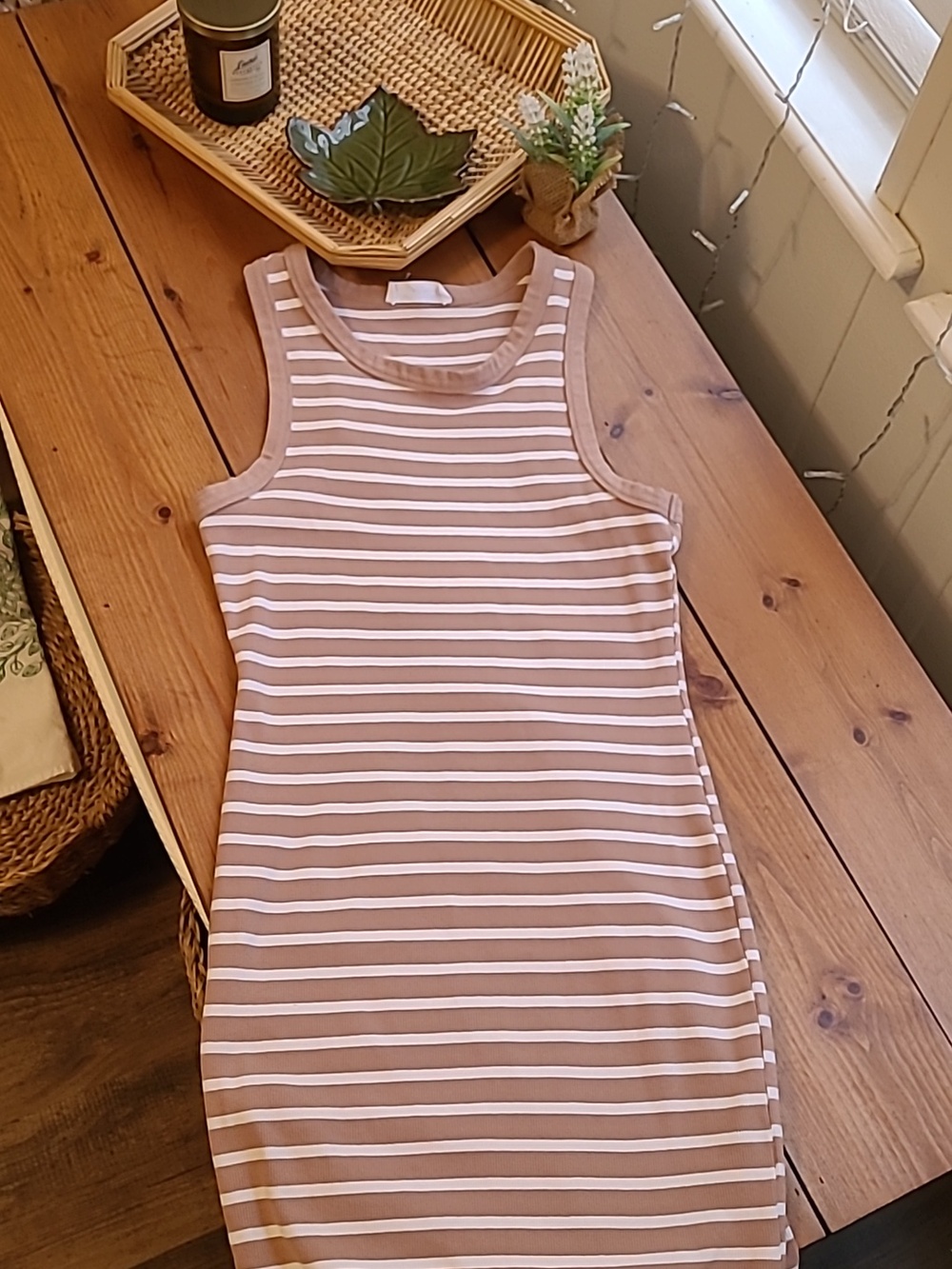 Super Cute Striped Ribbed Bodycon Dress